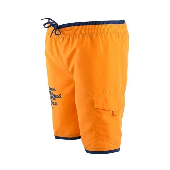 New Just Cavalli Men S / EU 48 Orange & Navy Blue Board Trunks Swim Beach Shorts - Picture 1 of 4